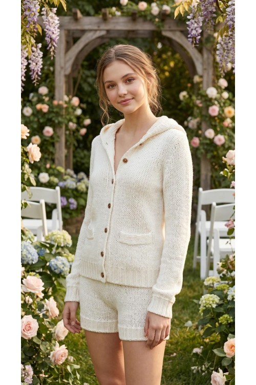 Handgestricktes Sommeroutfit aus 100 % Bio-Baumwolle Handgestricktes Sommeroutfit aus 100 % Bio-Baumwolle