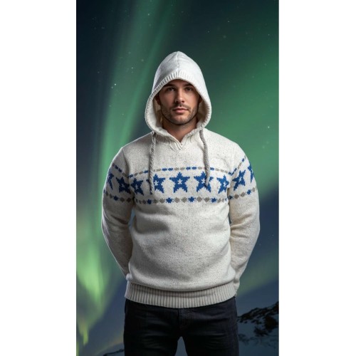 Herren-Hoodie handgefertigt aus hochwertiger Merinowolle Herren-Hoodie handgefertigt aus hochwertiger Merinowolle