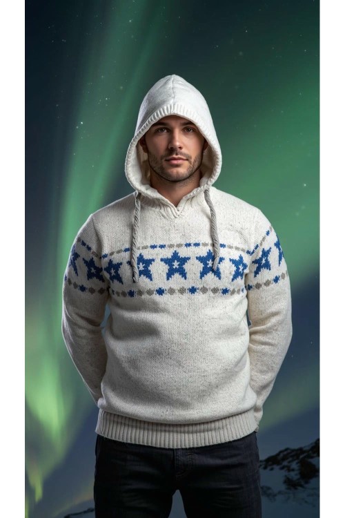 Herren-Hoodie handgefertigt aus hochwertiger Merinowolle