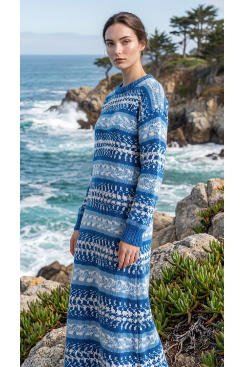 Handgestricktes Kleid „Norwegen“ aus Merinowolle, sehr warm Handgestricktes Kleid „Norwegen“ aus Merinowolle, sehr warm