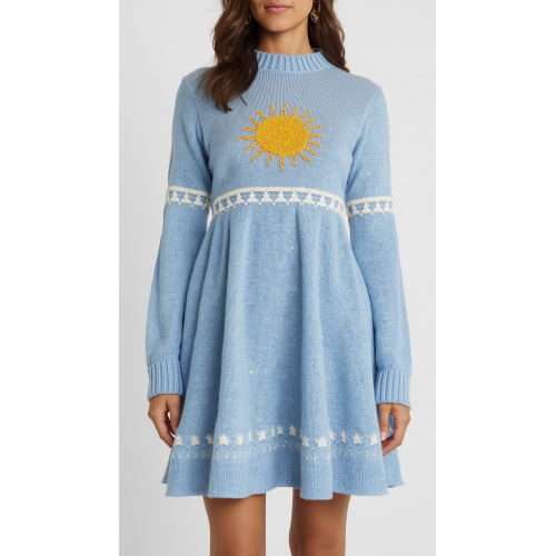 Wunderbares Frühjahrs-Sommerkleid aus Baumwolle und Merinowolle, handgearbeitet, Unikat Wunderbares Frühjahrs-Sommerkleid aus Baumwolle und Merinowolle, handgearbeitet, Unikat