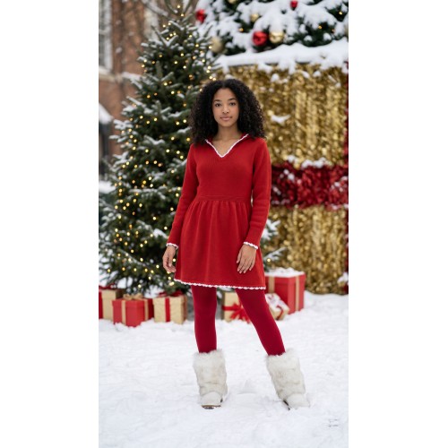 Wunderschönes Winter-Tunika-Kleid aus Merinowolle handgefertigt Wunderschönes Winter-Tunika-Kleid aus Merinowolle handgefertigt